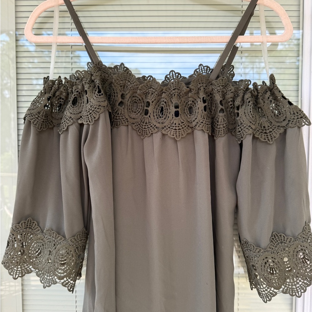 Elegant Lace Trim Off-Shoulder Top